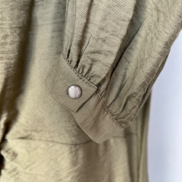 Zara Khaki Long Sleeve Dress - Picture 4 of 14